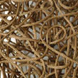 Для сохранения такого прекрасного дизайна верёвка пропитана смолой, а гибкий трос стал вспомогательной структурой для этого произведения
